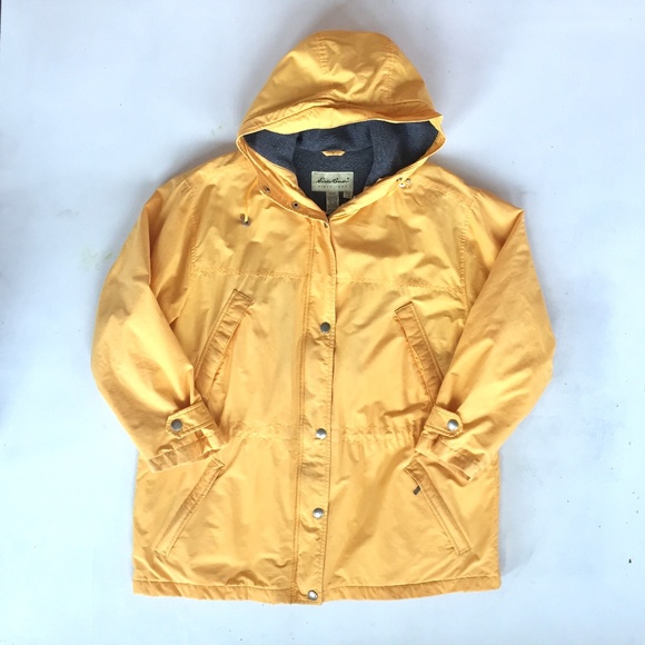 Eddie Bauer Jackets & Blazers - Eddie Bauer yellow jacket hood Large